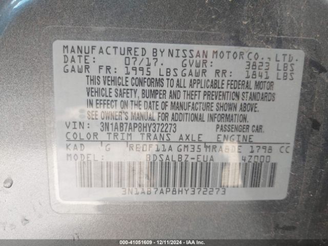 3N1AB7AP8HY372273 Nissan SENTRA S