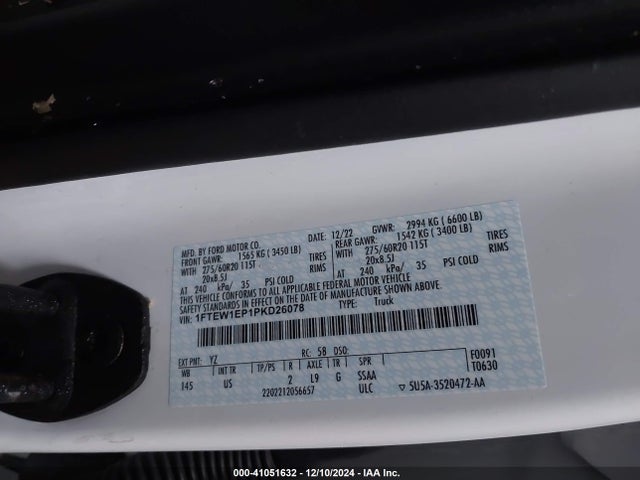 1FTEW1EP1PKD26078 Ford F-150 Xlt
