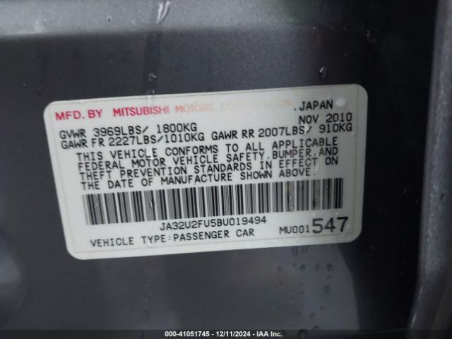 2011 MITSUBISHI LANCER JA32U2FU5BU019494 Photo 8