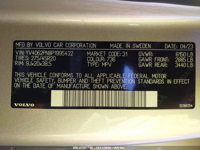 YV4062PN8P1995432 Volvo Xc90 B6 Plus 7-seater