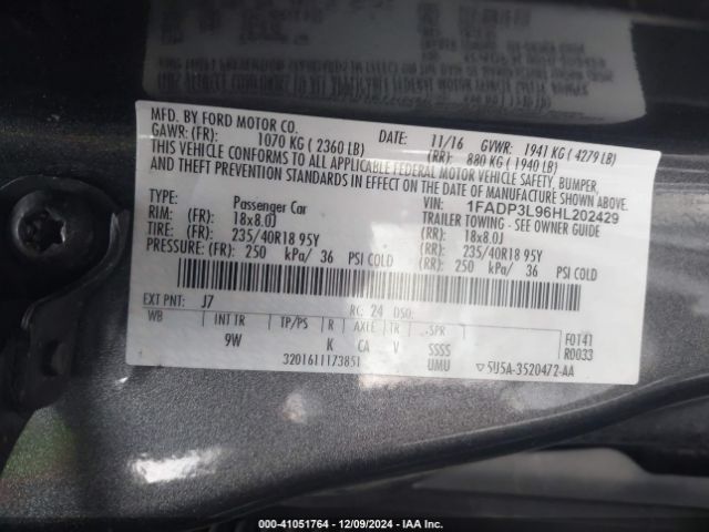1FADP3L96HL202429 Ford FOCUS ST