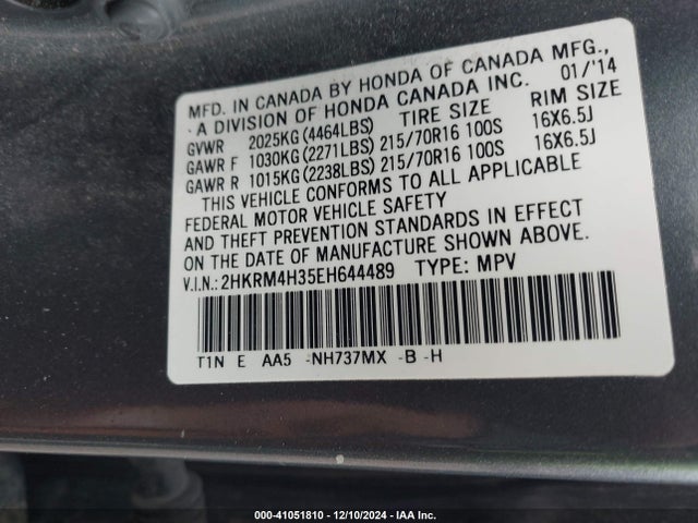 Honda CR-V LX 2014 2HKRM4H35EH644489 Image 9