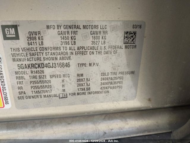 5GAKRCKD4GJ316846 Buick Enclave Premium