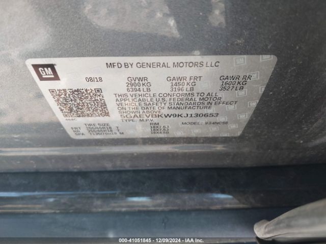 5GAEVBKW9KJ130653 Buick Enclave Awd Premium