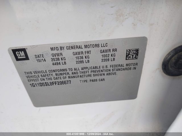 1G11D5SL8FF206677 Chevrolet MALIBU 2LT