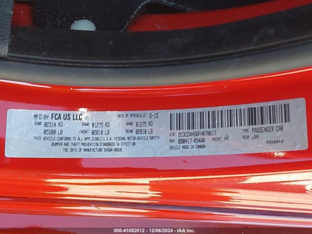 2C3CDXHG6FH878617 Dodge Charger Sxt