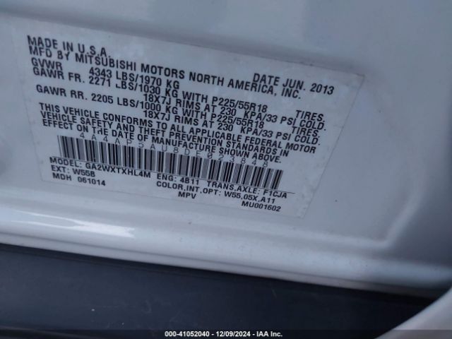 2013 MITSUBISHI OUTLANDER SPORT 4A4AP5AU8DE023848 Photo 8