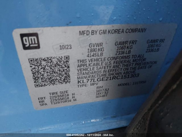 KL77LGE21RC151303 Chevrolet Trax Fwd 1rs