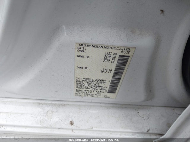 1N4AL3AP5JC231653 Nissan Altima 2.5 Sl