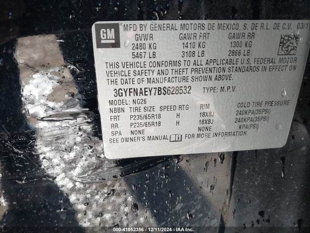 2011 CADILLAC SRX 3GYFNAEY7BS628532 Photo 8