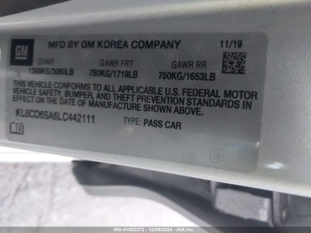 KL8CD6SA6LC442111 Chevrolet Spark Fwd 1lt Automatic