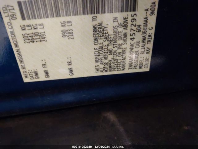 1N4AA6AP4HC457295 Nissan Maxima 3.5 Platinum