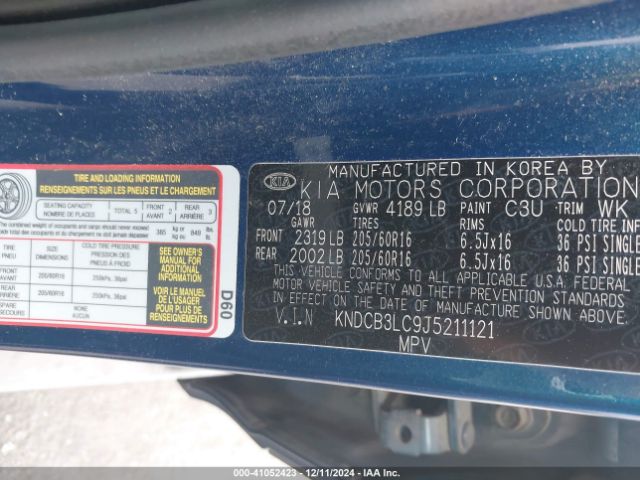 KNDCB3LC9J5211121 KIA NIRO LX