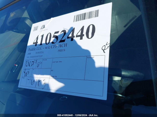Aukcja sprzedaży 2008 Toyota Prius Touring, vin: JTDKB20U387775297, numer aukcji: 41052440