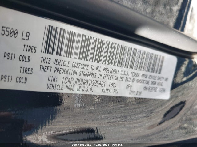 Jeep Cherokee Limited 4x4 2019 1C4PJMDN0KD395401 Image 9