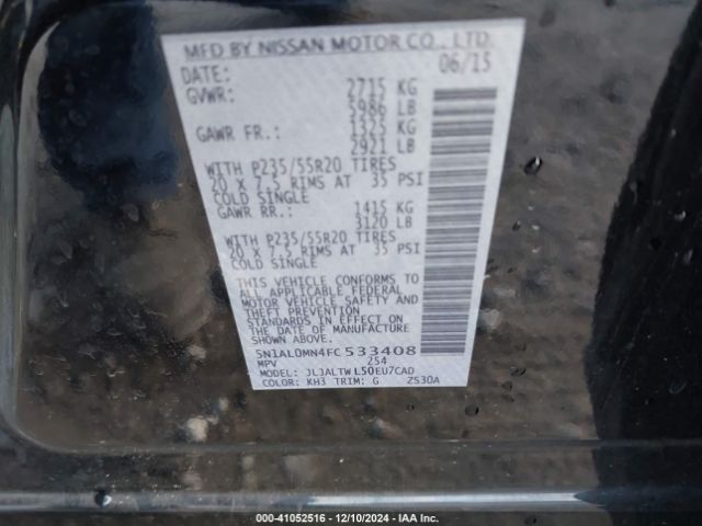 5N1AL0MN4FC533408 Infiniti QX60