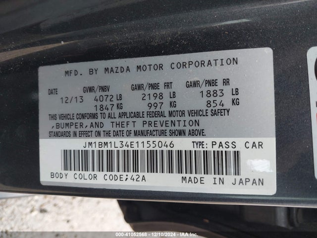 JM1BM1L34E1155046 Mazda Mazda3 S Touring