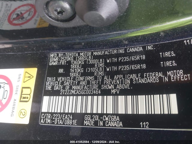 Lexus RX 350 2016 2T2ZZMCA5GC003464 Image 9