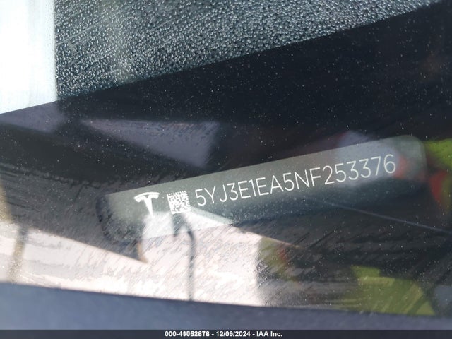 2022 TESLA MODEL 3 5YJ3E1EA5NF253376 Photo 8