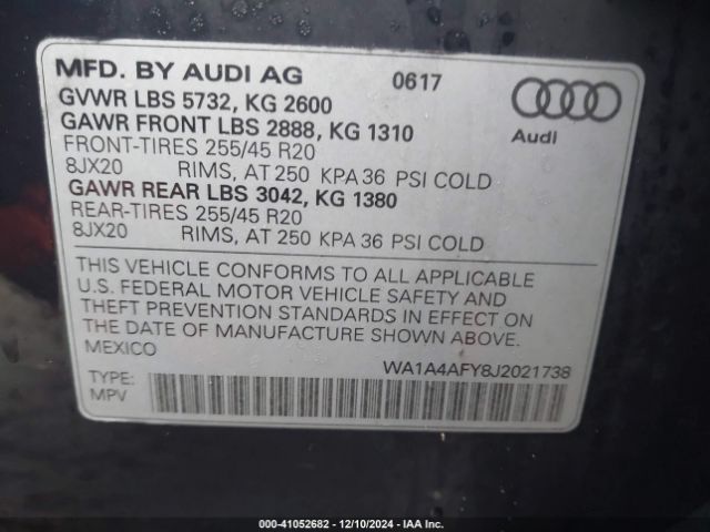 WA1A4AFY8J2021738 Audi Sq5 3.0t Premium Plus
