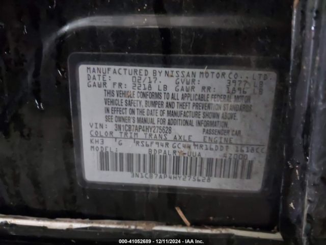 3N1CB7AP4HY275628 Nissan Sentra Sr Turbo