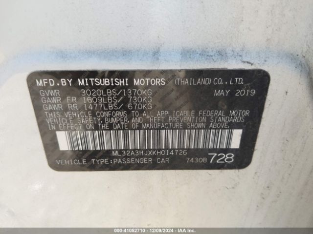 ML32A3HJXKH014726 Mitsubishi Mirage Rf