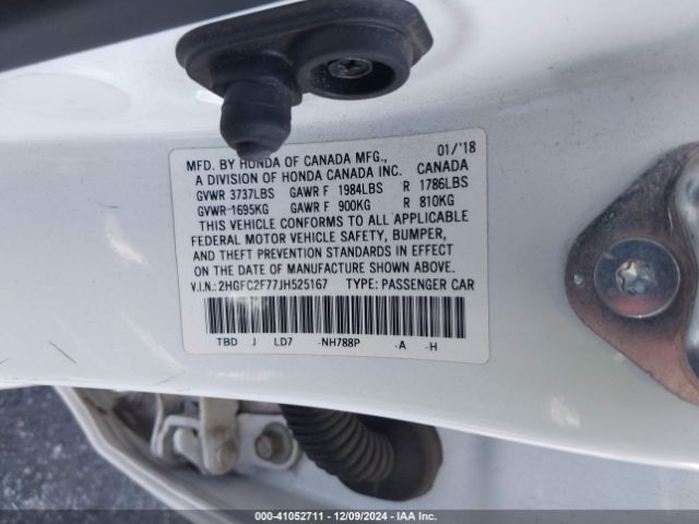 2HGFC2F77JH525167 Honda CIVIC EX