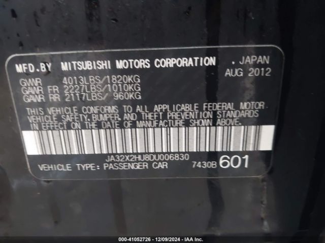 2013 MITSUBISHI LANCER SPORTBACK JA32X2HU8DU006830 Photo 8