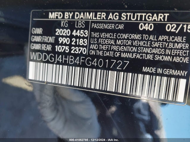 WDDGJ4HB4FG401727 Mercedes-Benz C 250