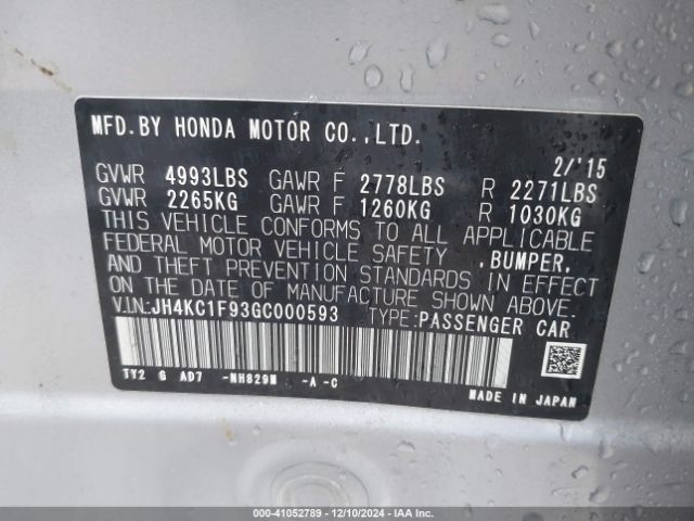 JH4KC1F93GC000593 Acura Rlx Advance Package