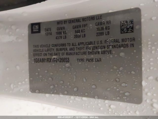 1G6AM1RX1F0126653 Cadillac Ats Premium
