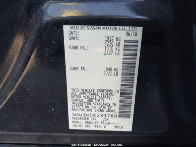 1N4AL3AP5JC281789 Nissan Altima 2.5 Sl