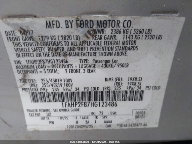 1FAHP2F87HG123486 Ford Taurus Limited