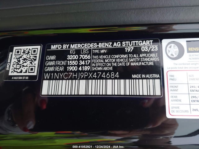 W1NYC7HJ9PX474684 Mercedes-Benz Amg G 63 4matic