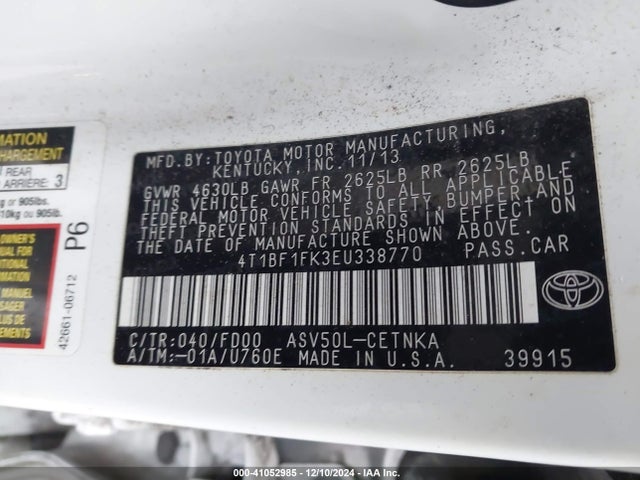 Toyota CAMRY LE 2014 4T1BF1FK3EU338770 Image 9