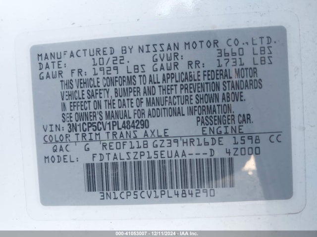 Nissan Kicks Sv Xtronic Cvt 2023 3N1CP5CV1PL484290 Image 9