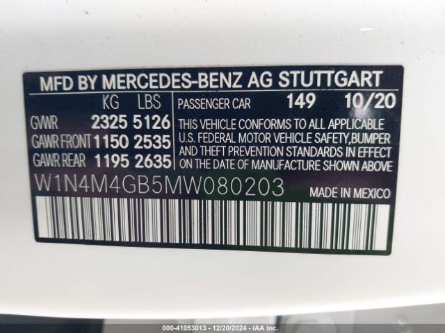 W1N4M4GB5MW080203 Mercedes-Benz GLB 250