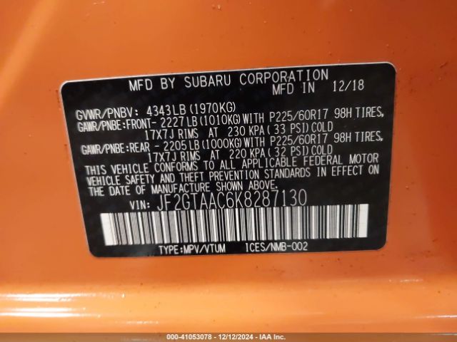 JF2GTAAC6K8287130 Subaru Crosstrek 2.0i