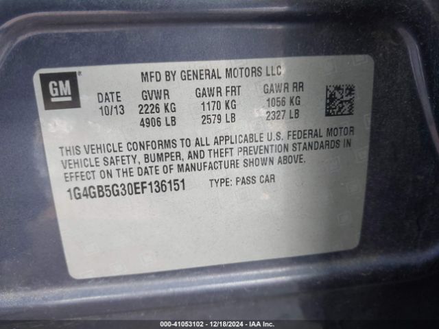 1G4GB5G30EF136151 Buick Lacrosse Leather Group