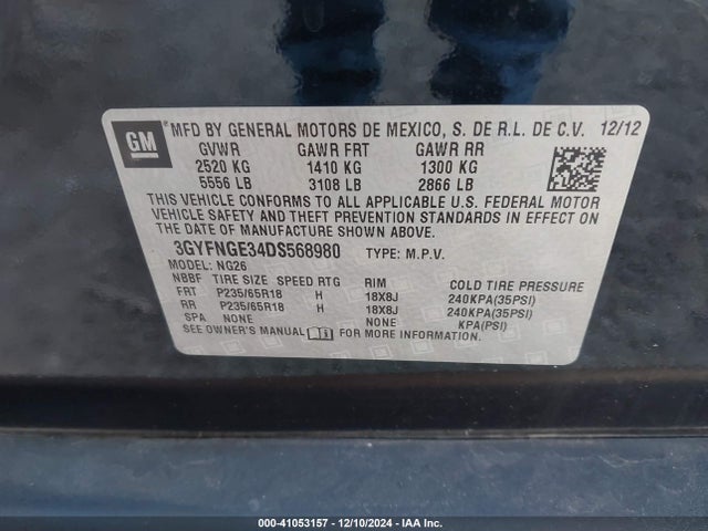 2013 CADILLAC SRX 3GYFNGE34DS568980 Photo 8