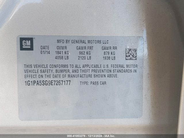 1G1PA5SG9E7267177 Chevrolet Cruze Ls Auto