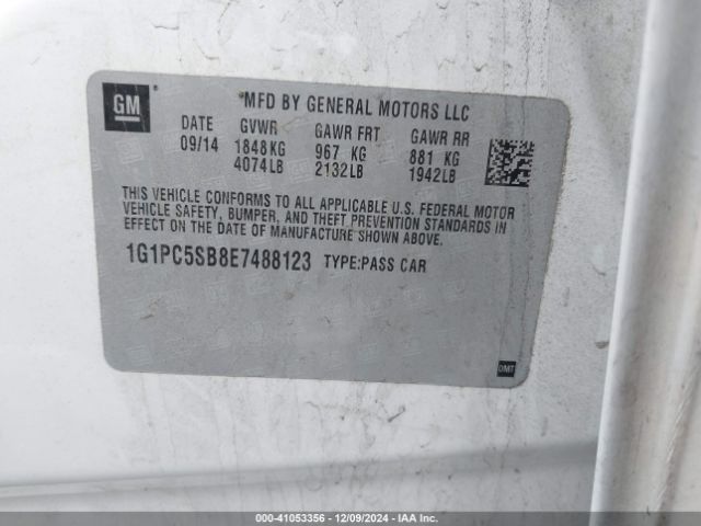 1G1PC5SB8E7488123 Chevrolet Cruze 1lt Auto