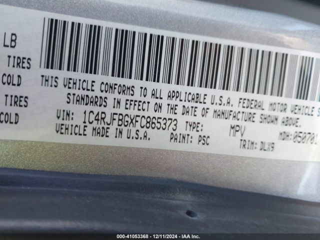 1C4RJFBGXFC865373 Jeep Grand Cherokee Limited