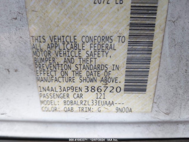 Nissan Altima 2.5 S 2014 1N4AL3AP9EN386720 Image 9