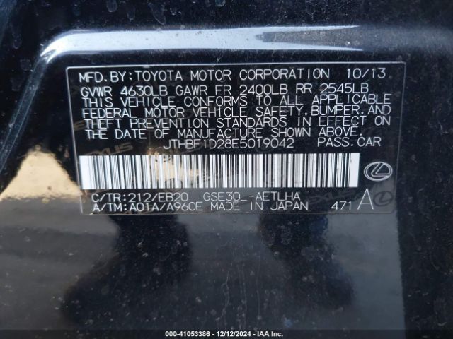 JTHBF1D28E5019042 Lexus IS 250