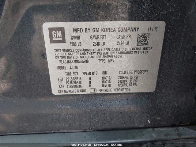 KL4CJBSB7GB565889 Buick Encore Convenience