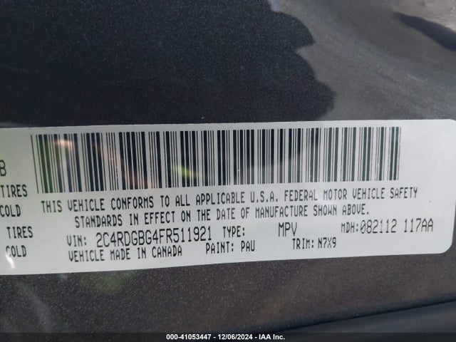 Dodge Grand Caravan Se 2015 2C4RDGBG4FR511921 Image 9