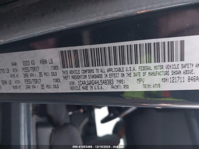 1C4AJWAG4HL548383 Jeep Wrangler Sport 4x4