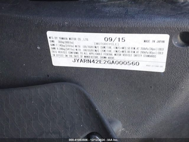 2016 YAMAHA YZFR1S JYARN42E2GA000560 Photo 9