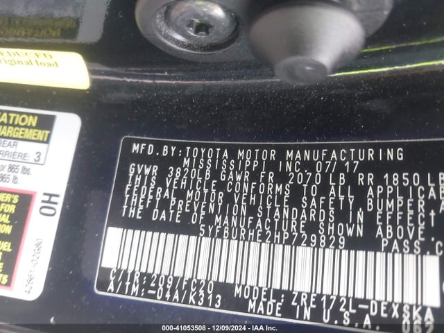 Toyota COROLLA SE 2017 5YFBURHE2HP729829 Image 9